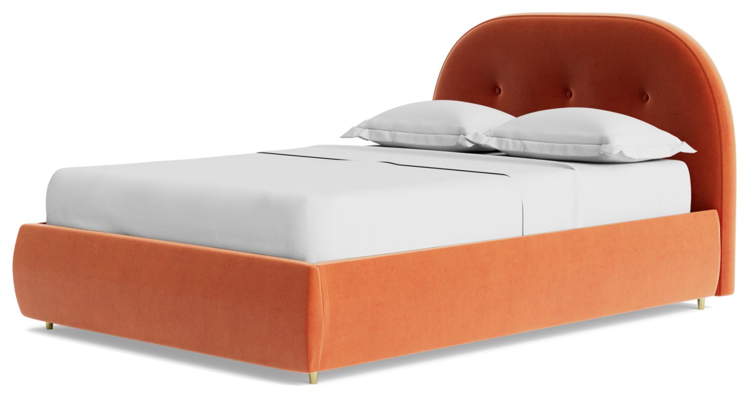 Swoon Southwark Velvet Kingsize Ottoman Bedframe - Orange