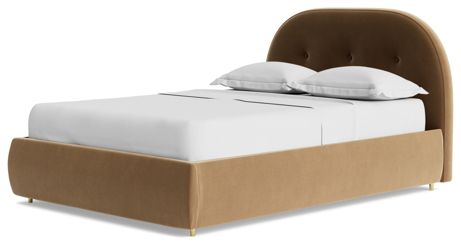 Swoon Southwark Velvet Double Ottoman Bedframe - Biscuit