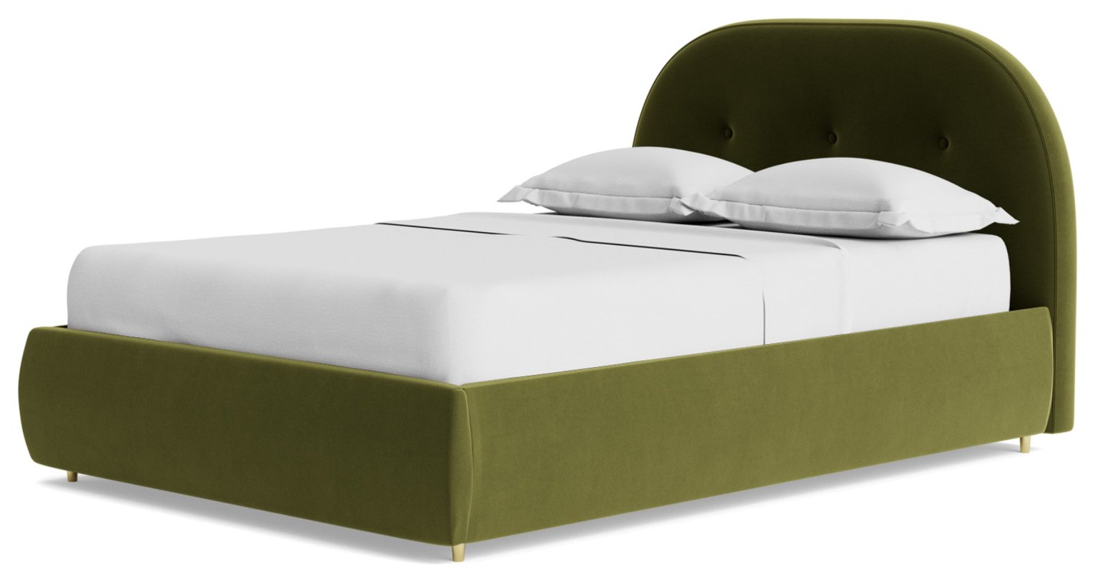 Swoon Southwark Velvet Double Ottoman Bedframe - Fern Green