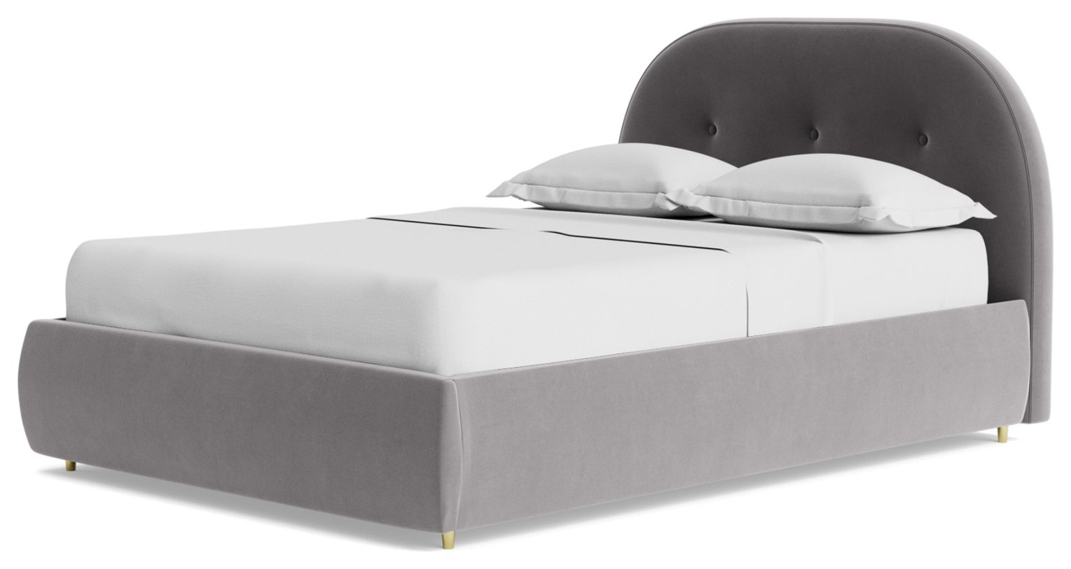 Swoon Southwark Velvet Double Ottoman Bedframe - Silver Grey