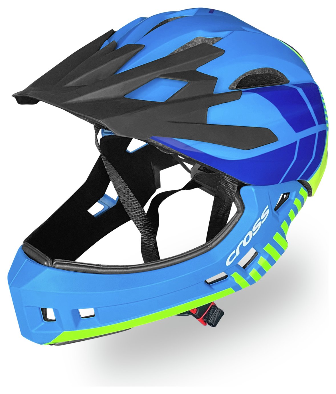 Buy Cross 54-56cm Full Face Bike Helmet - Blue | Bike helmets and safety  pads | Argos