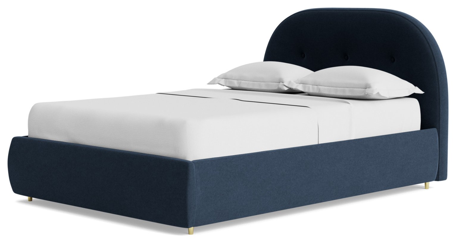 Swoon Southwark Fabric Kingsize Ottoman Bedframe-Indigo Blue