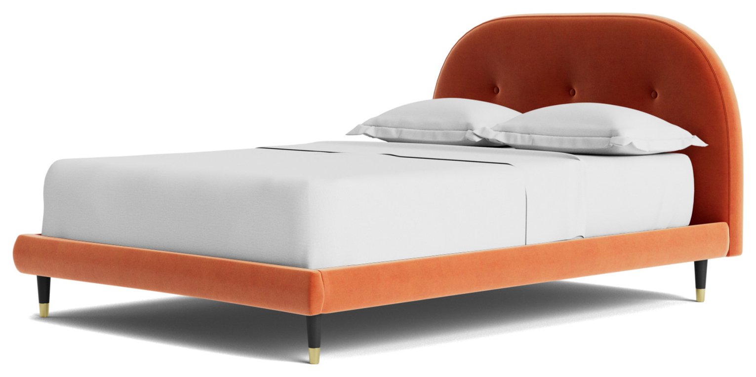 Swoon Southwark Double Velvet Bed Frame - Burnt Orange