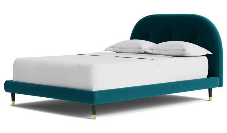 Swoon Southwark Double Velvet Bed Frame - Kingfisher Blue