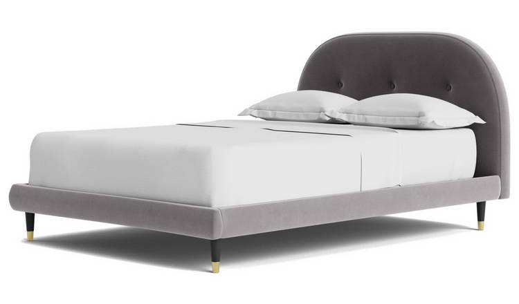 Swoon Southwark Double Velvet Bed Frame - Silver Grey