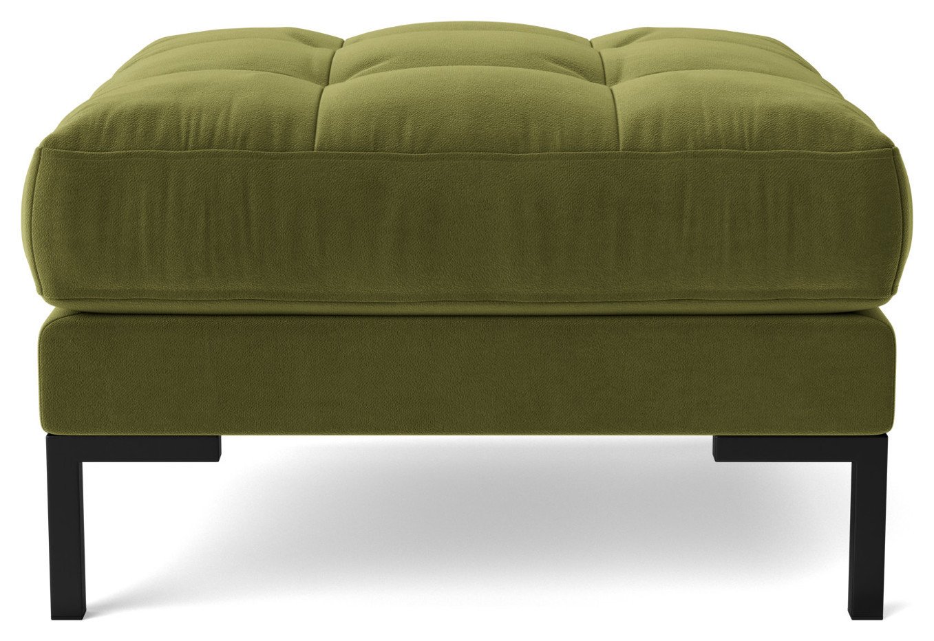 Swoon Landau Velvet Ottoman Footstool - Fern Green