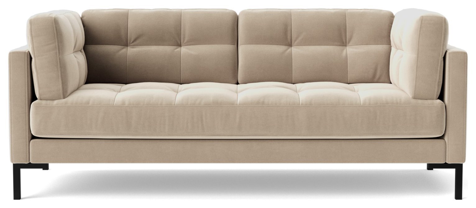 Swoon Landau Velvet 2 Seater Sofa - Taupe