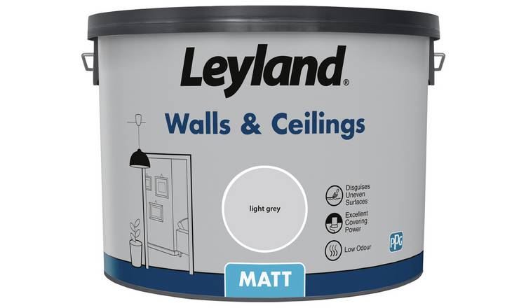 Leyland - Wall & Ceiling Matt Paint - Light Grey - 10L