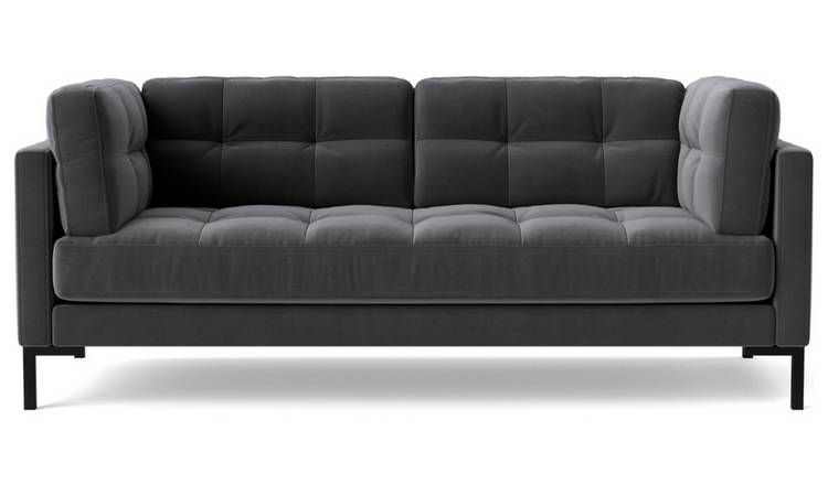 Buy Swoon Landau Velvet 2 Seater Sofa - Granite Grey | Sofas | Argos