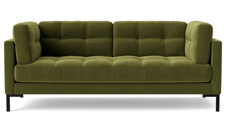 Swoon Landau Velvet 2 Seater Sofa - Fern Green
