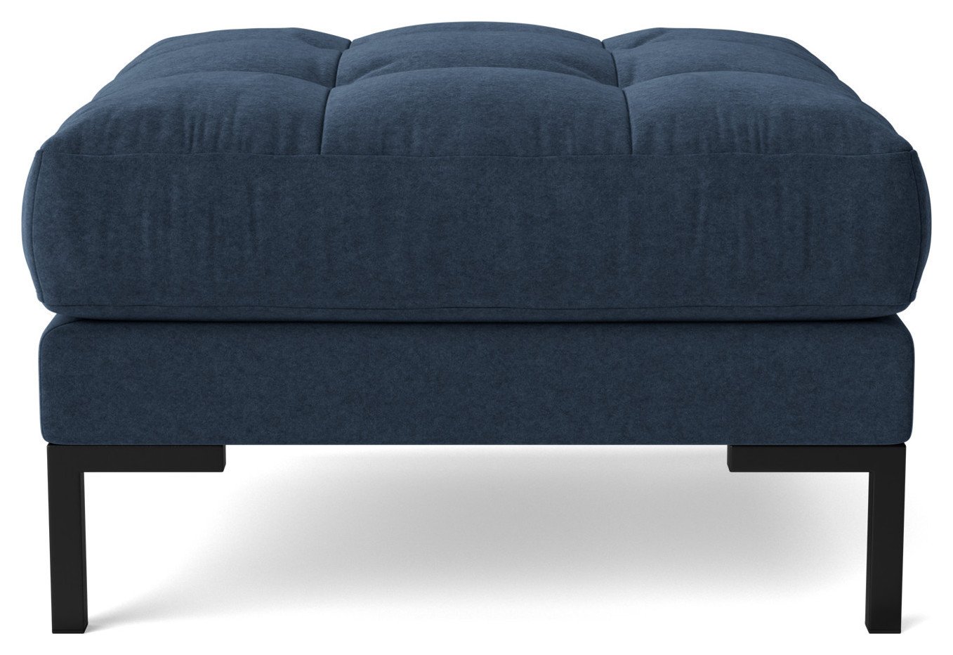 Swoon Landau Fabric Ottoman Footstool - Indigo Blue