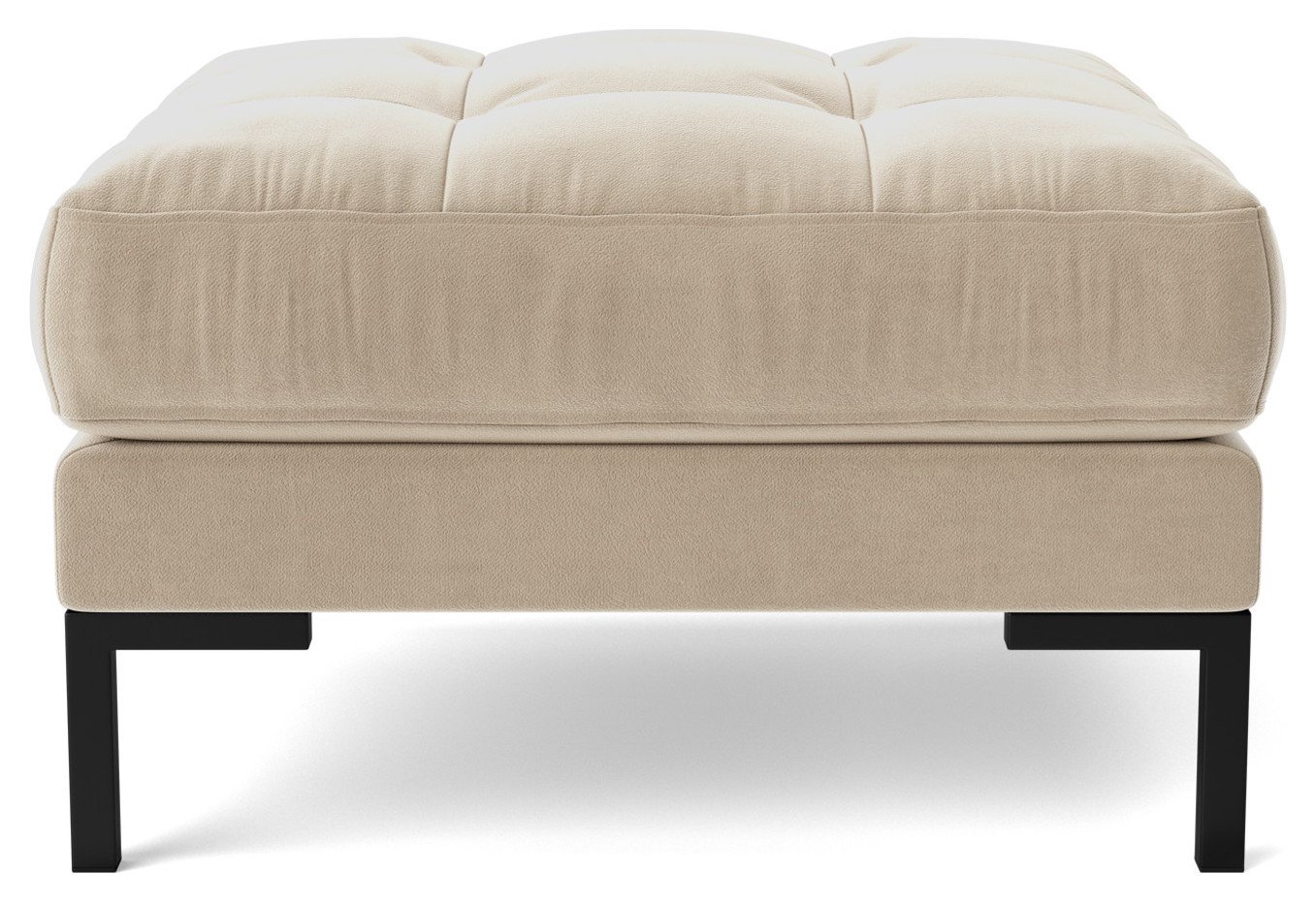 Swoon Landau Velvet Ottoman Footstool - Taupe