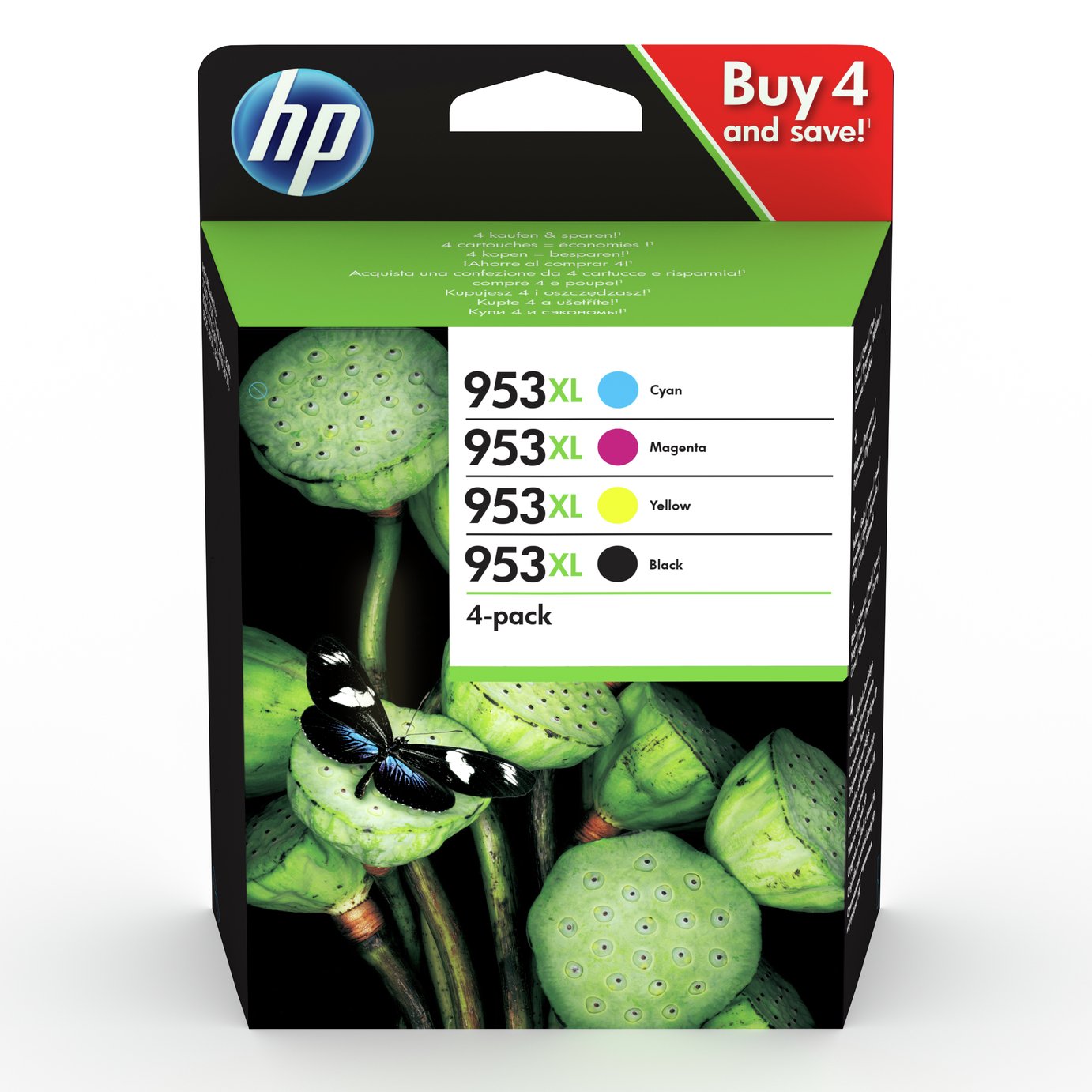 HP 953XL High-Yield Ink Cartridge Multipack - Black & Colour