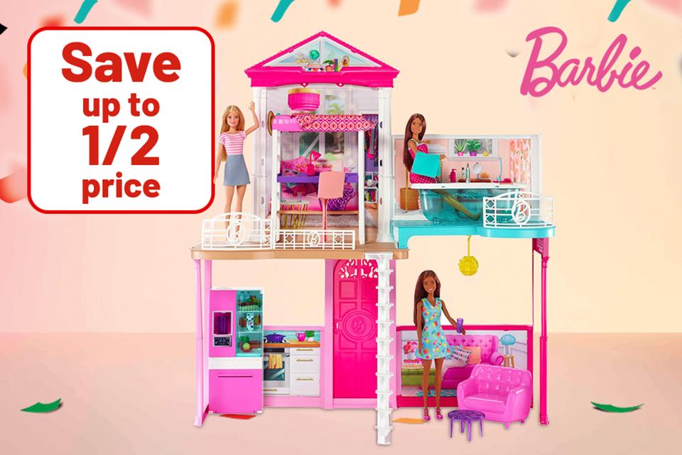 Save up to 1/2 price. Selected Barbie products. Includes some products from the new movie.