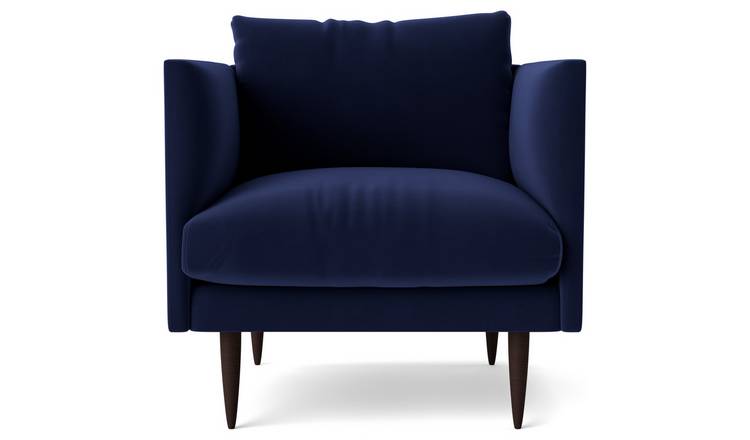 Swoon Luna Velvet Armchair - Ink Blue