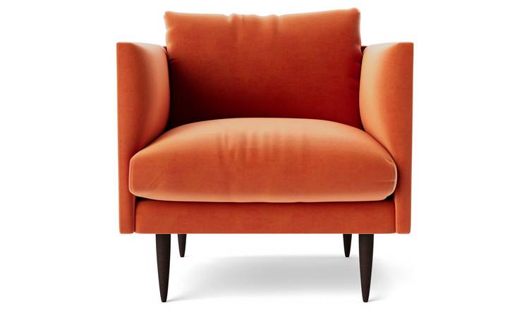 Buy Swoon Luna Velvet Armchair Burnt Orange Argos