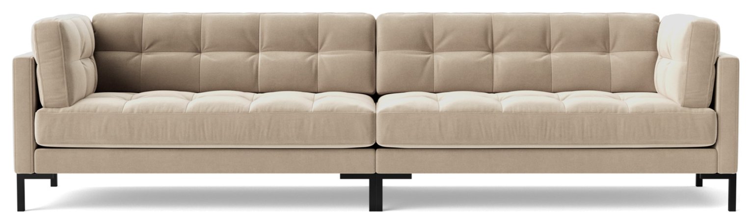 Swoon Landau Velvet 4 Seater Sofa - Taupe