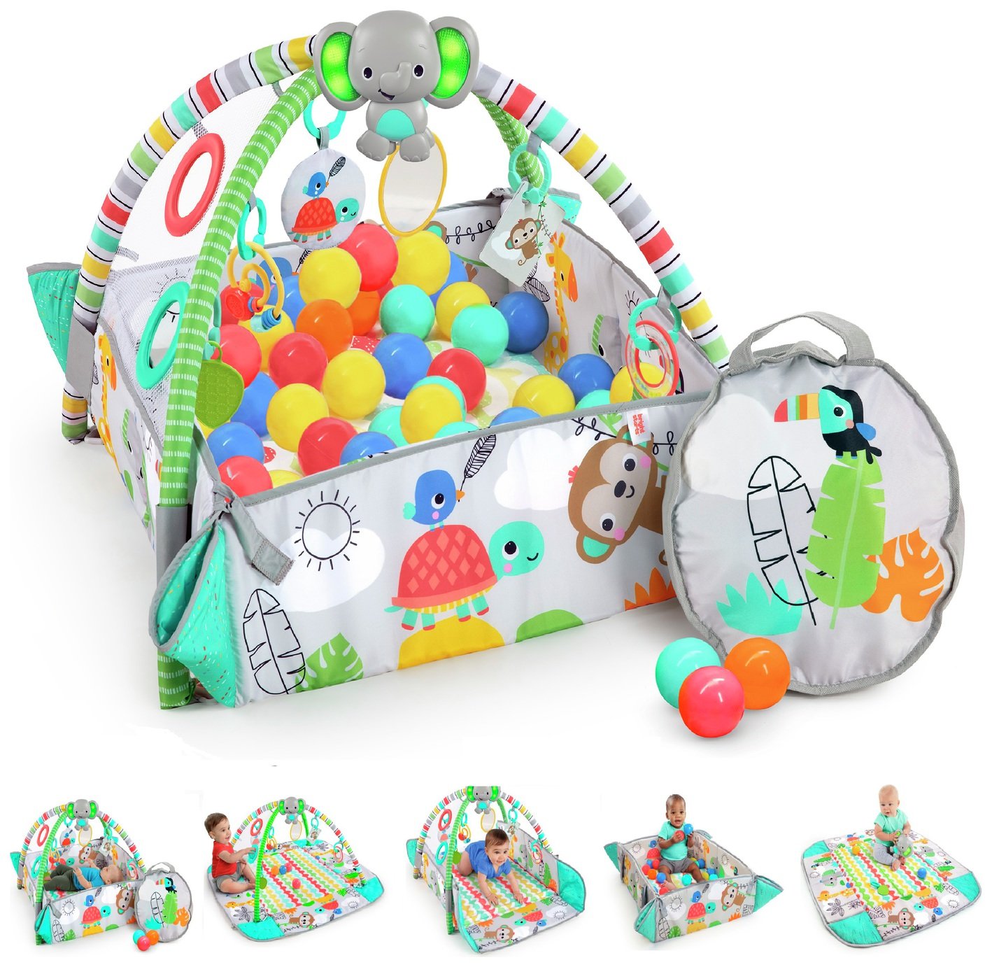 Bright Starts 5in1 Activity Gym & Ball Pit Totally Tropical