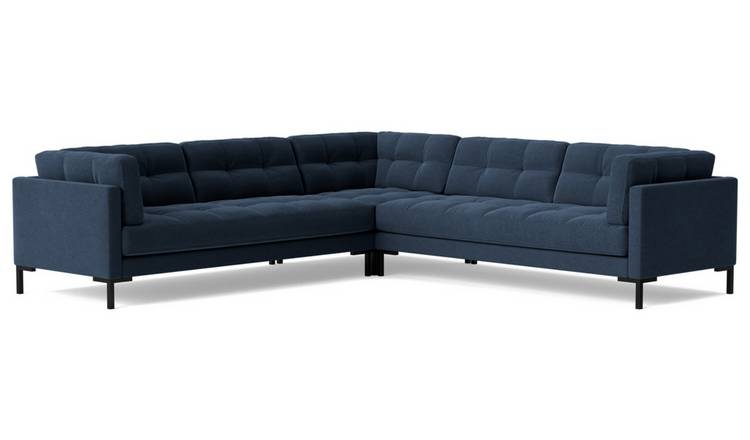 Swoon Landau Fabric 5 Seater Corner Sofa - Indigo Blue