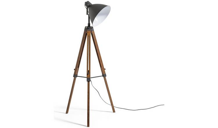 Industrial floor store lamp tripod