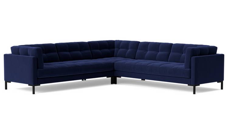 Habitat blue deals velvet sofa