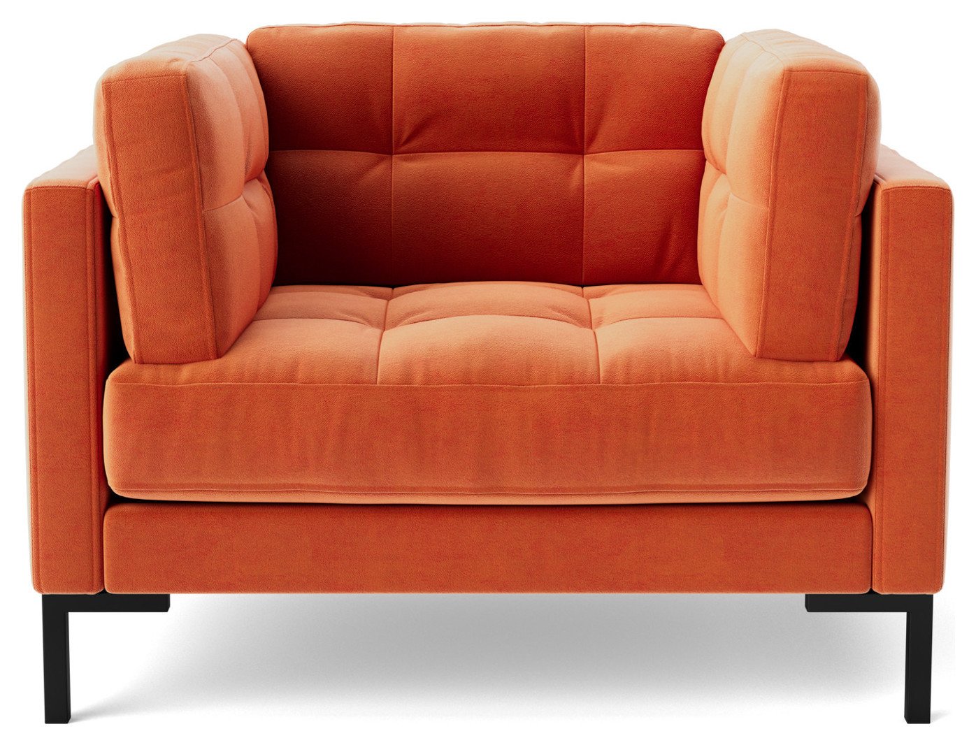 Swoon Landau Velvet Armchair - Burnt Orange