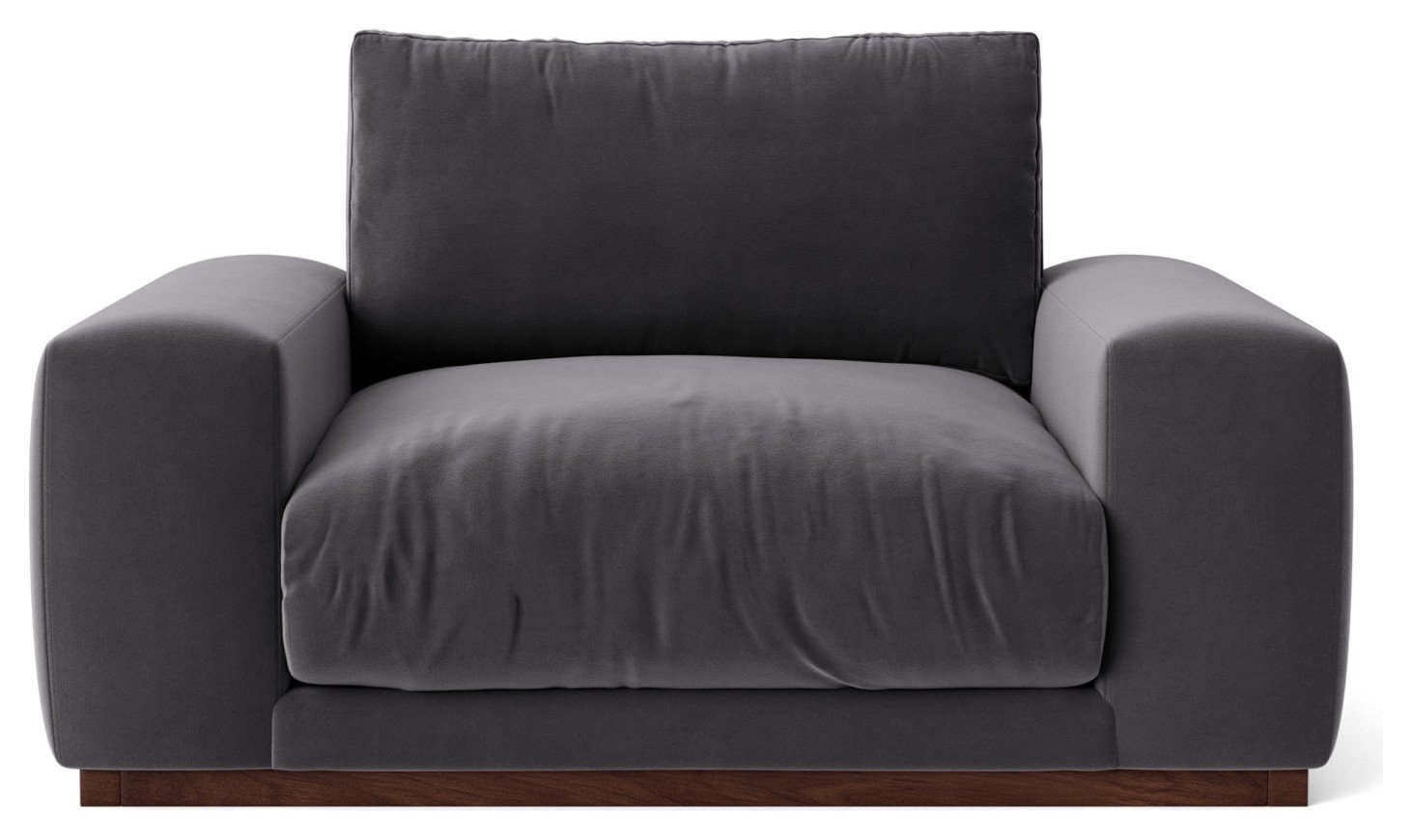 Swoon Denver Velvet Cuddle Chair - Granite Grey
