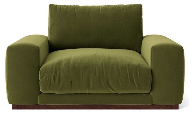 Green loveseat deals and chair