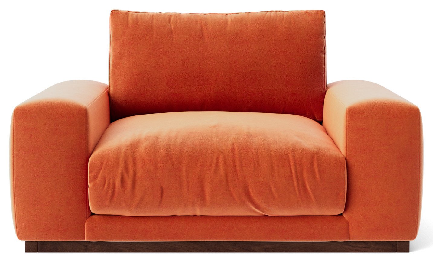 Swoon Denver Velvet Cuddle Chair - Burnt Orange