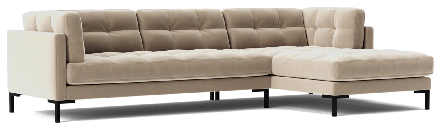 Swoon Landau Velvet Right Hand Corner Sofa - Taupe