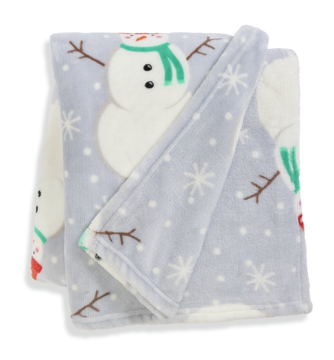 Habitat Christmas Snowman Print Fleece Throw-Multi-125x150cm