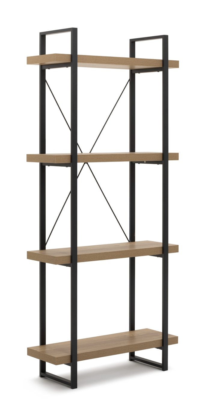 Habitat Loft Living Tall Steel Bookcase - Oak