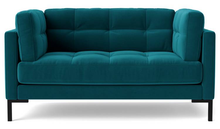 Swoon Landau Velvet Cuddle Chair - Kingfisher Blue
