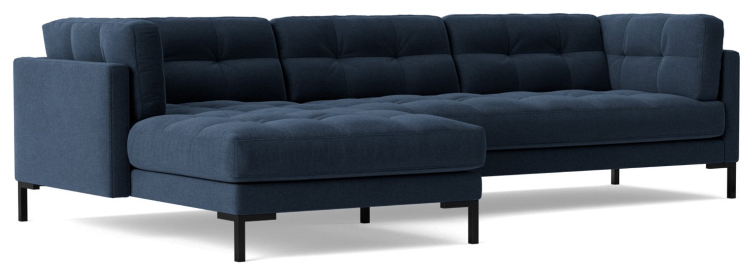 Swoon Landau Fabric Left Hand Corner Sofa - Indigo Blue