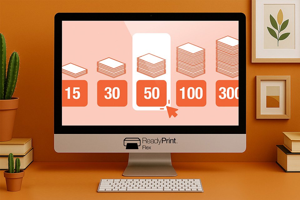 Graphic showing market statistics on a computer desktop.