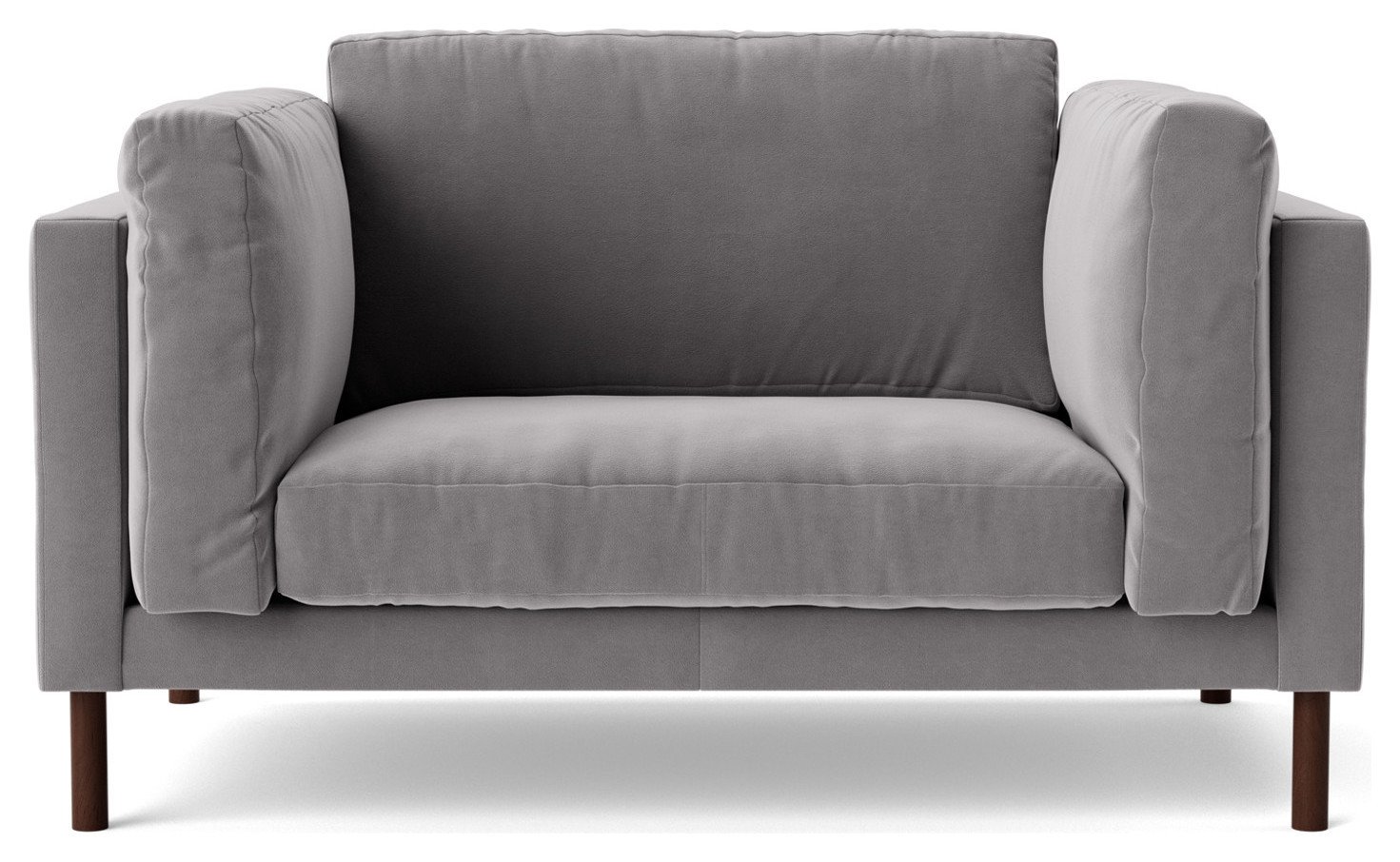 Swoon Munich Velvet Cuddle Chair - Silver Grey