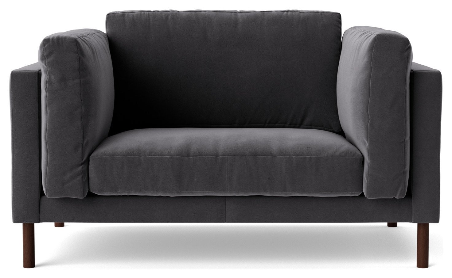 Swoon Munich Velvet Cuddle Chair - Granite Grey