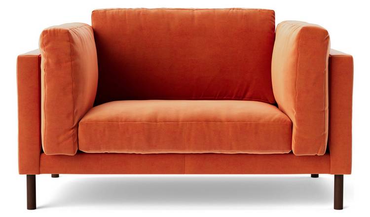 Buy Swoon Munich Velvet Cuddle Chair Burnt Orange Armchairs