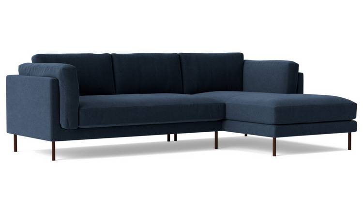 Swoon Munich Fabric Right Hand Corner Sofa - Indigo Blue