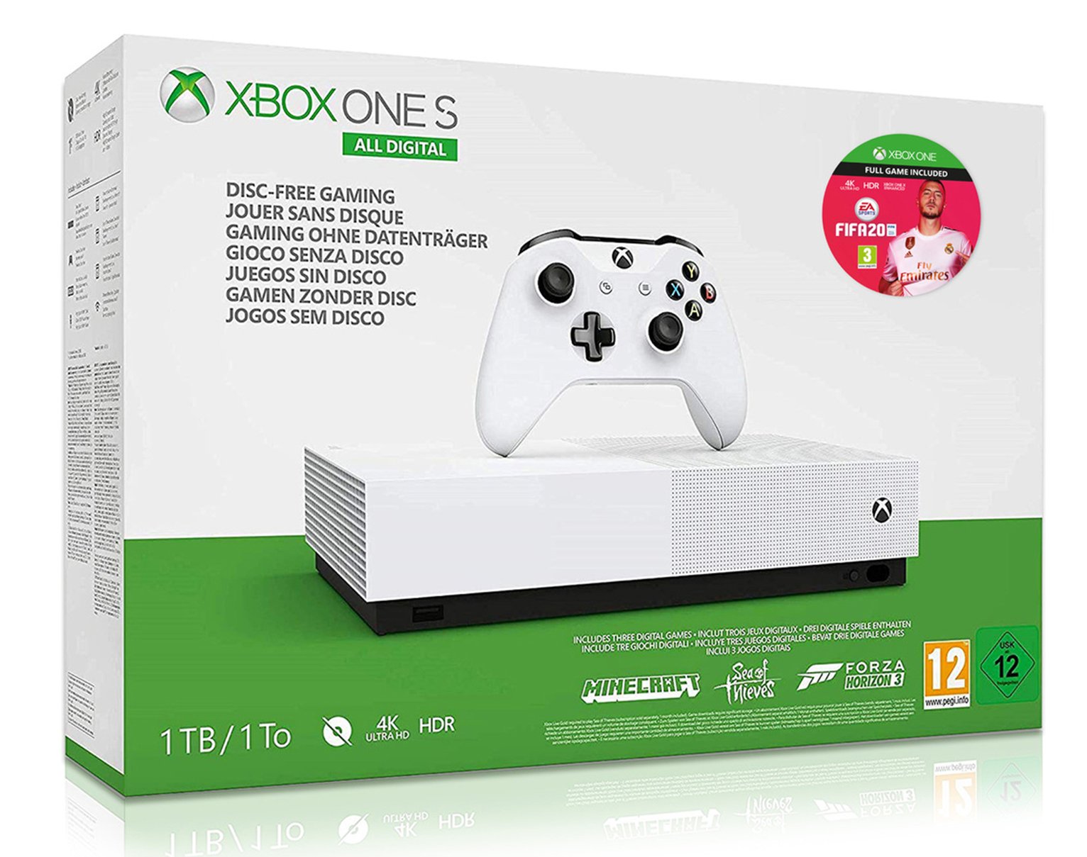 Microsoft Xbox One S 1TB All Digital Edition with 3 Games Bundle