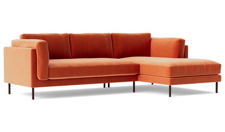 Buy Swoon Munich Velvet Right Hand Corner Sofa - Burnt Orange