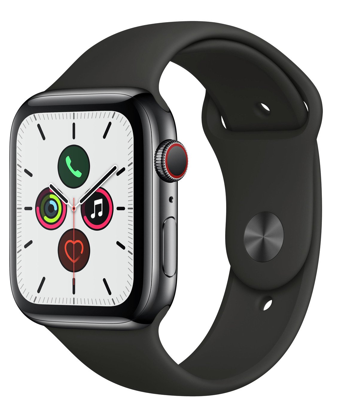 Apple Watch S5 Cellular 44mm Black S Steel / Black Band