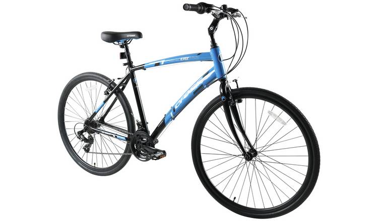 Blue hybrid shop bike