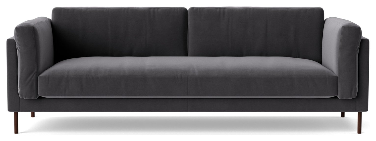 Swoon Munich Velvet 3 Seater Sofa - Granite Grey