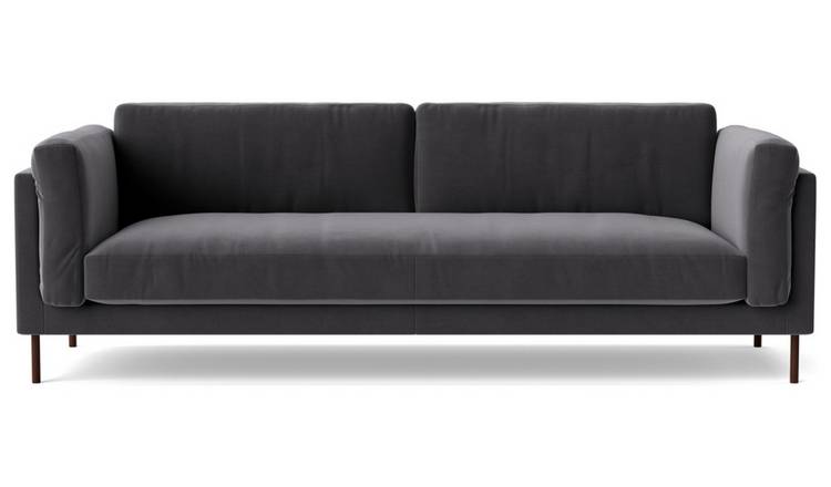 Swoon Munich Velvet 3 Seater Sofa - Granite Grey