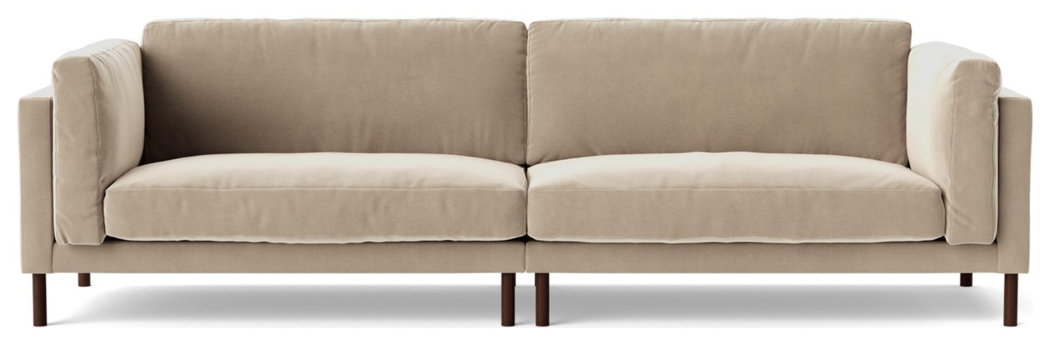 Swoon Munich Velvet 4 Seater Sofa - Taupe