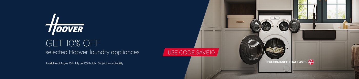 Hoover. Get 10% off selected Hoover laundry appliances. Use code SAVE10.