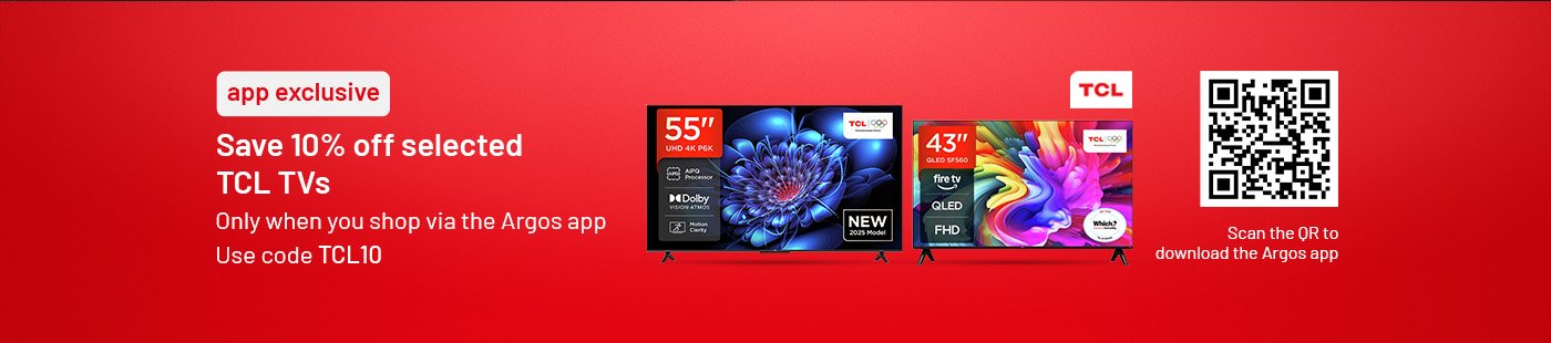 Save 10% off selected TCL TVs with code TCL10. Scan the QR code to download the app.