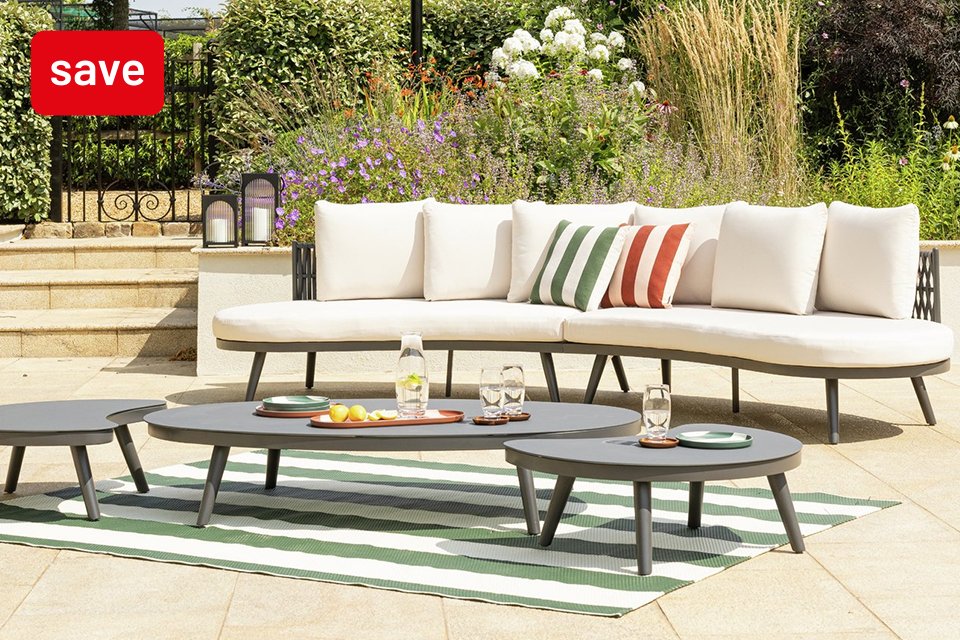 Save up to 50% on selected garden lines with codes GREEN30 & GREEN50. Including garden furniture, BBQs and outdoor living.