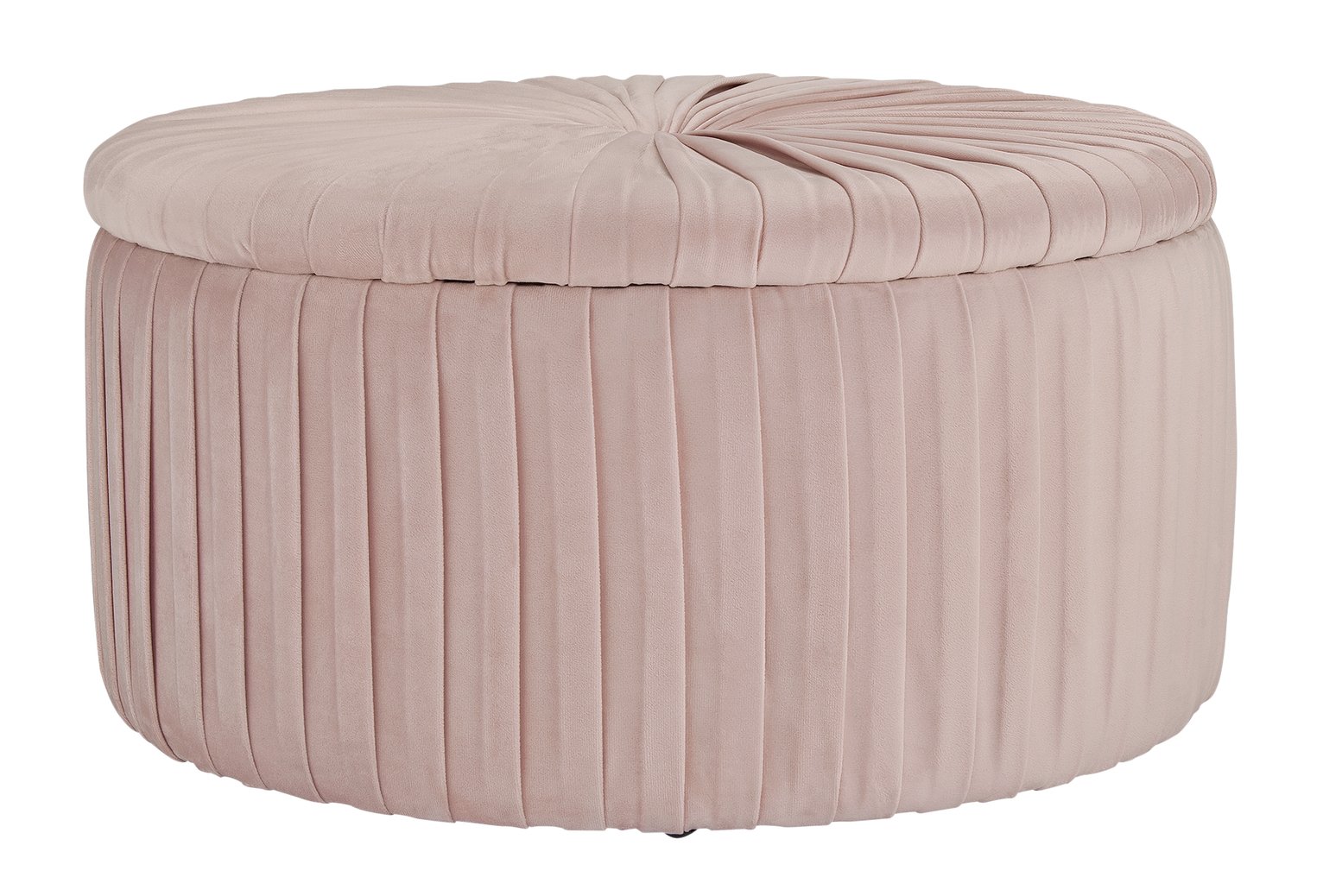 Argos Home Leckie Velvet Storage Footstool - Pink